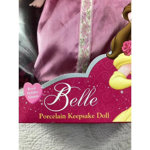 Disney Belle Porcelain Keepsake Doll Royal Holiday Ed Beauty & The Beast*NIB - Picture 4 of 7